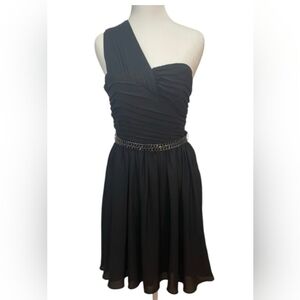 Express Y2k Black One-Shoulder Cocktail Dress